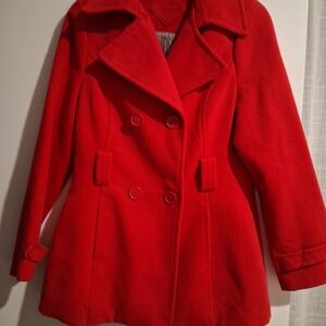 Jou Jou Women's Vibrant Hot Pink Pea Coat